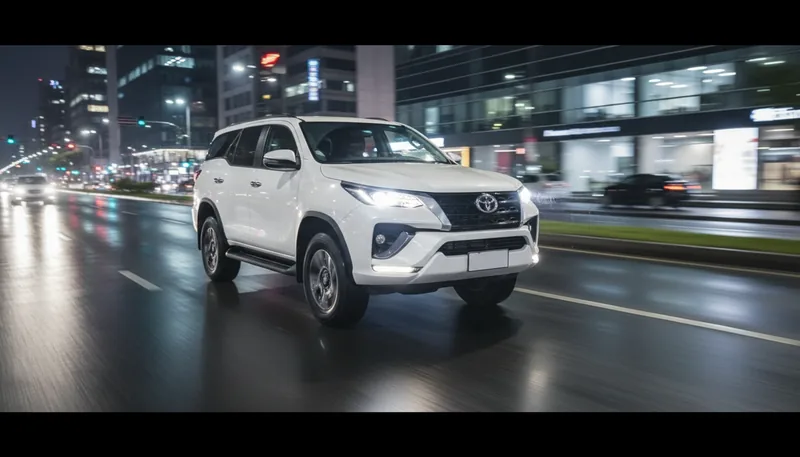 Toyota Fortuner de noche en Las Mercedes, Caracas