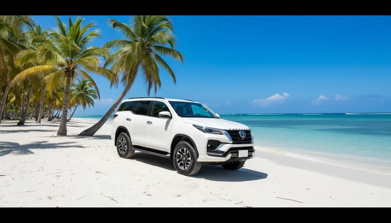 Toyota Fortuner en una playa de Morrocoy